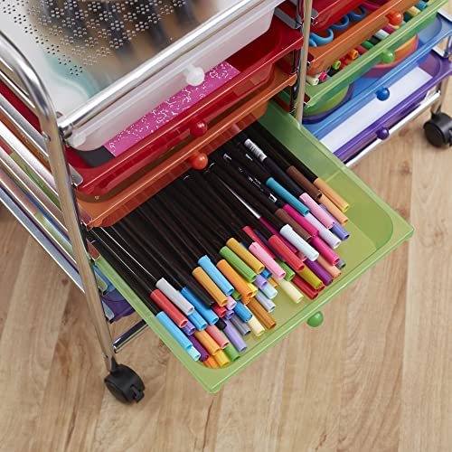 ECR4Kids 12-Drawer Mobile Organizer, Storage Cart, Assorted