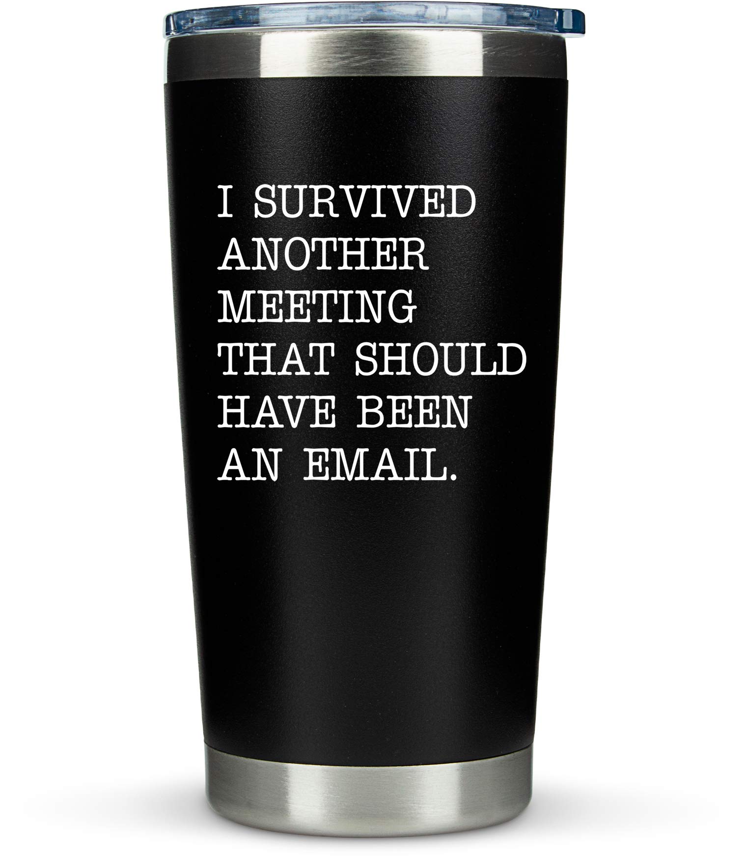 KLUBI Coworker Gifts Coffee Mug - Survived Another Meeting/Email - Large 20oz Coffee Tumbler -Funny Gift Idea for Boss, Coworker, Assistant Principal,