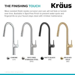 Kraus KPF-3101MB Oletto Modern Pull-Down Single Handle Kitchen Faucet, 19.5 inch, Matte Black