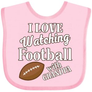 inktastic i love watching football with grandpa baby bib pink 2dee7