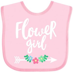 inktastic Flower Girl with Arrow and Flowers Baby Bib Pink 28b08