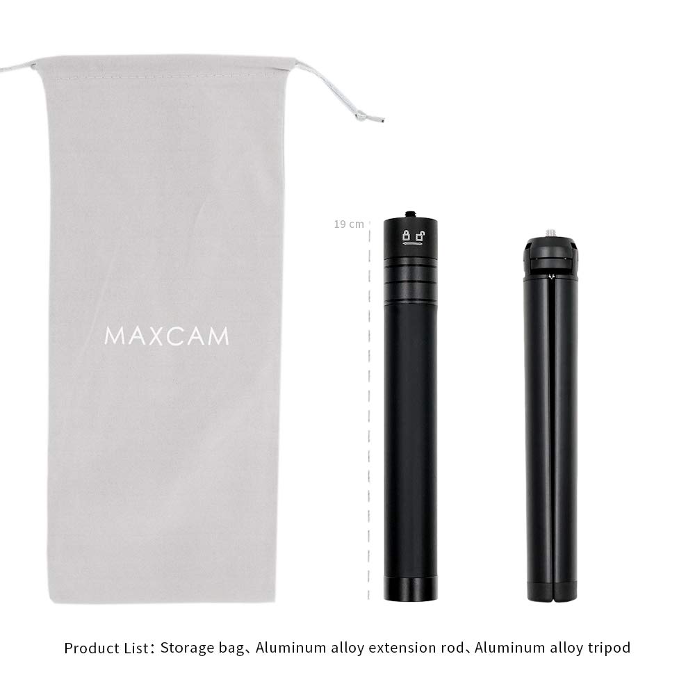 MAXCAM Selfie Stick Tripod Extension Rod for DJI OM 5 4 / Osmo Mobile 6 3 2 / Zhiyun, Aluminum Alloy Extension Rod + Aluminum Alloy Tripod. (DJI Osmo Mobile and Mobile Phone NOT Included)