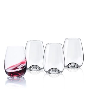 rona drink master # 3 stemless wine glass | set of 4 | 16 oz. |