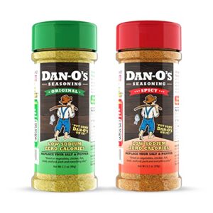 dan-o's seasoning small 2 bottle combo | original & spicy | 2 pack (3.5 oz)