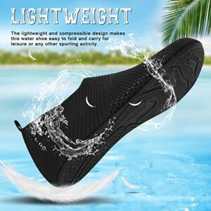 ANLUKE Womens Mens Water Sports Shoes Barefoot Quick-Dry Aqua Yoga Socks Slip-on (40/41, KBlack)