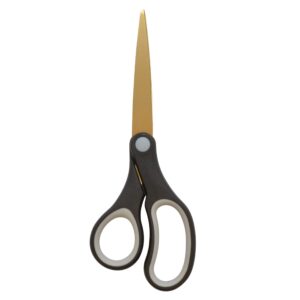 Westcott 55847 8-Inch Titanium Scissors For Office and Home, Black/Gold, 2 Pack