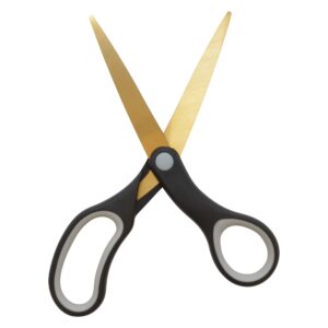 Westcott 55847 8-Inch Titanium Scissors For Office and Home, Black/Gold, 2 Pack