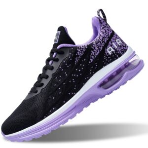 romensi womens running shoes fashion breathable tennis air cushion sneakers (purple us 8.5 b(m)