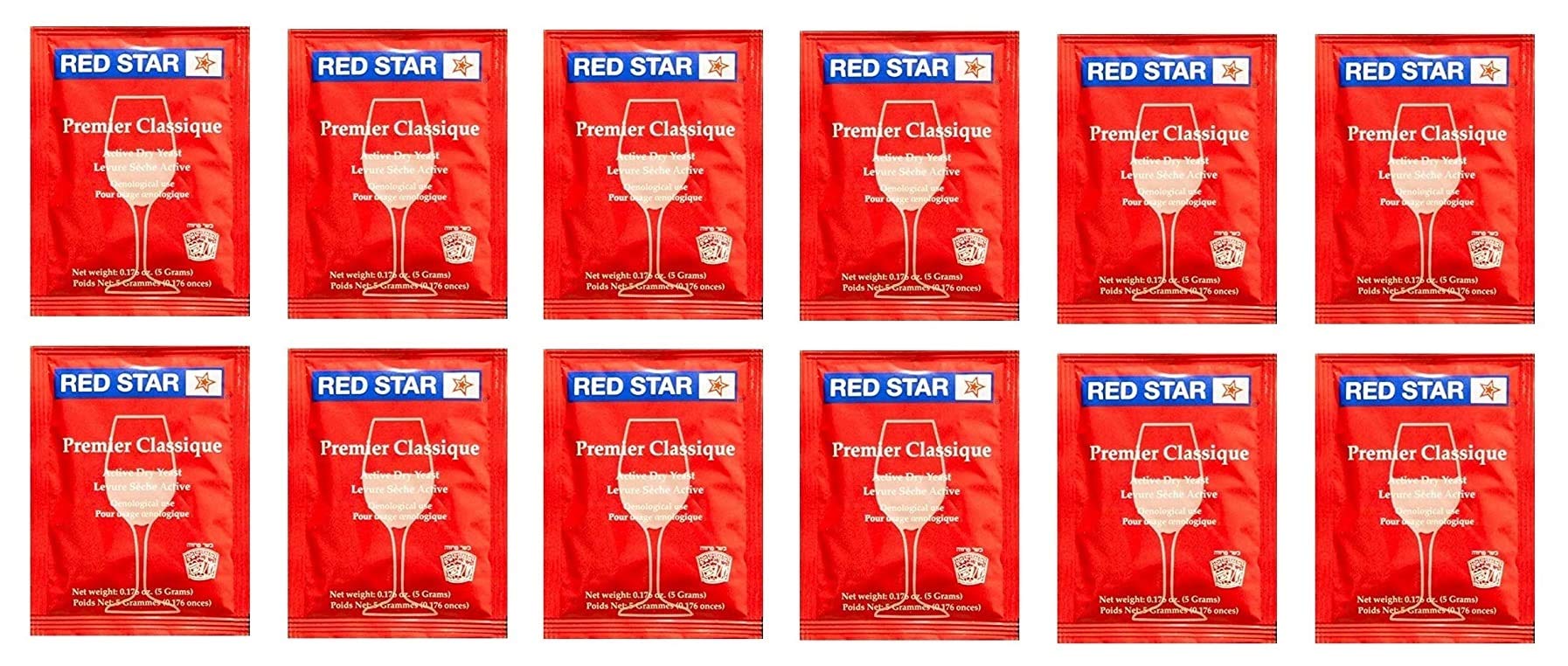 North Mountain Supply - RS-PC-12 Red Star Premier Classique Wine Yeast - Pack of 12 - Fresh Yeast