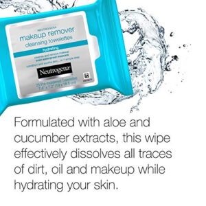 Neutrogena Makeup Remover Cleansing Towelettes, Daily Face Wipes to Remove Dirt, Oil, Makeup & Waterproof Mascara, 25 ct. (Pack of 3)