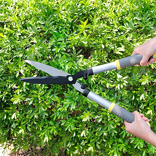 Colwelt Hedge Clippers 21'', Hedge Shears for Trimming Borders, Boxwood, and Bushes, Hedge Gardening Shears with Carbon Steel Sharp Blades & Ergonomic Comfortable Handle