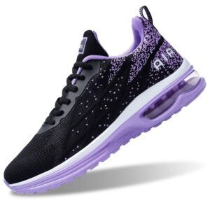 air shoes for women tennis sports athletic workout gym running sneakers - purple - size 8