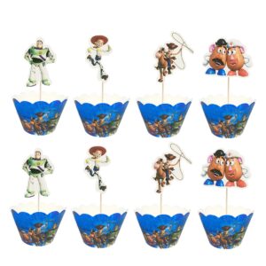 12pc toy story cupcake topper and cupcake wrapper picks boy children toy story party decoration kid's birthday party decoration supplies