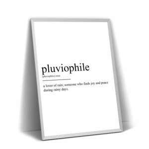 Pluviophile Definition Print - Version 2 - Poster Wall Art Quote Typography Home - Frame Not Included