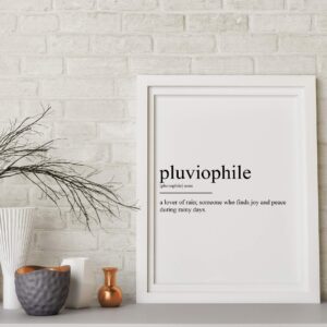 Pluviophile Definition Print - Version 2 - Poster Wall Art Quote Typography Home - Frame Not Included