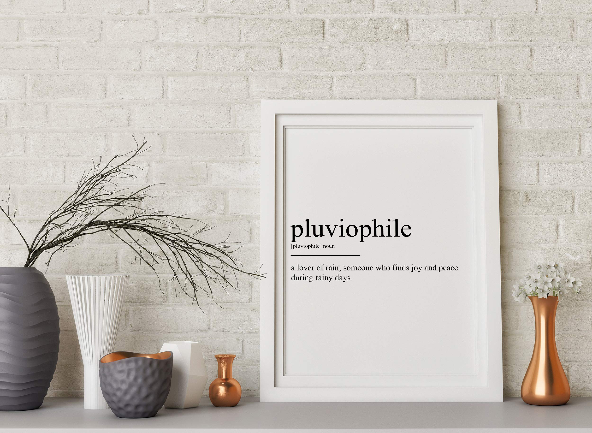 Pluviophile Definition Print - Version 2 - Poster Wall Art Quote Typography Home - Frame Not Included