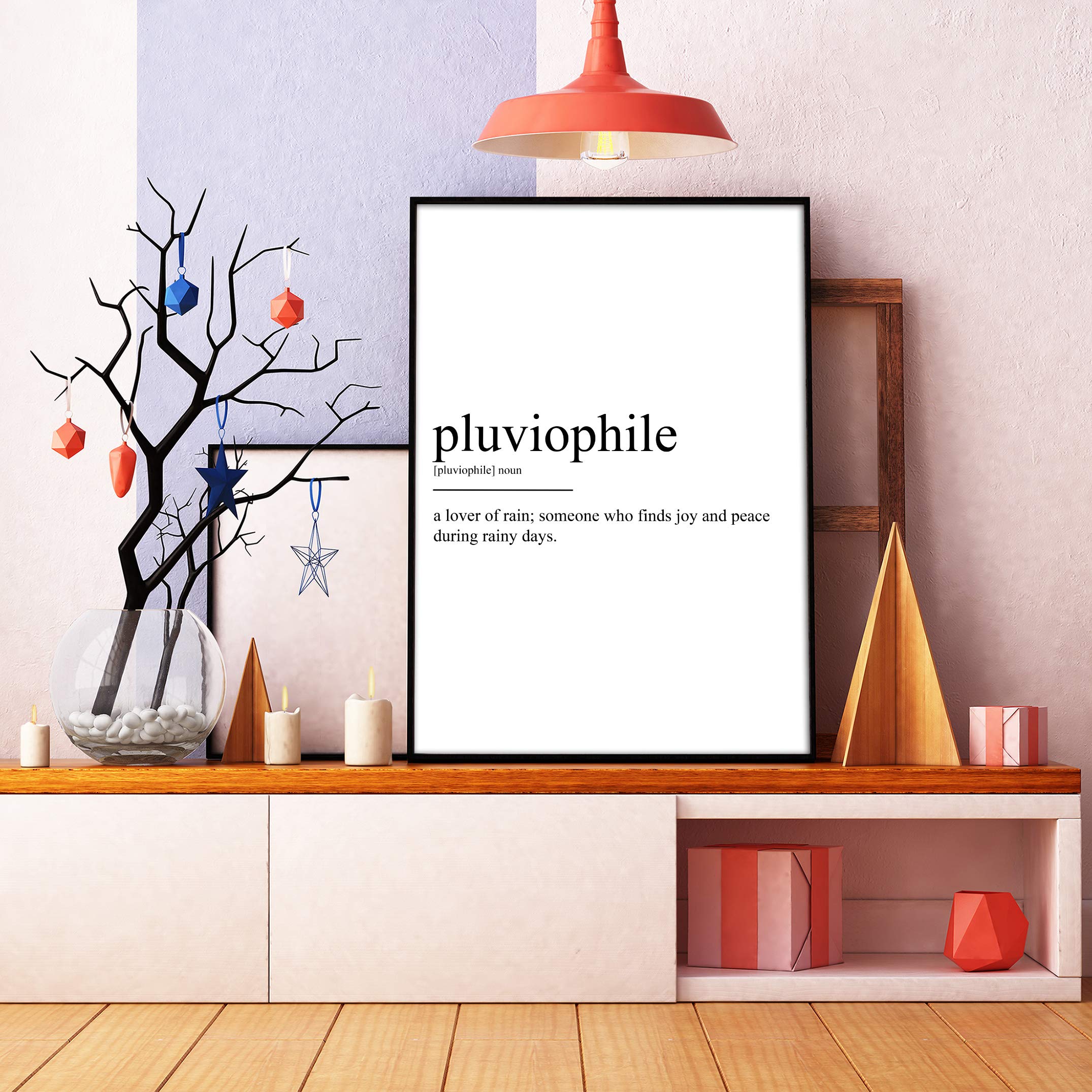 Pluviophile Definition Print - Version 2 - Poster Wall Art Quote Typography Home - Frame Not Included