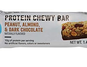 Amazon Brand - Happy Belly Protein Chewy Bars, Peanut Butter & Dark Chocolate, 30 Count (6 Packs of 5)