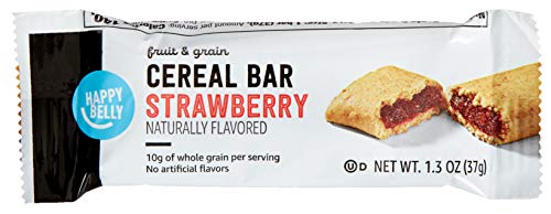 Amazon Brand - Happy Belly Fruit & Grain Cereal Bars, Strawberry , 1.03 Oz, 8 Count (Pack of 1)