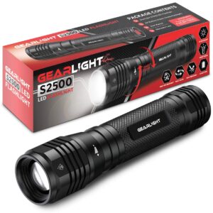 GearLight S2500 LED Flashlight - Extremely Bright, Powerful Tactical Flashlights with High Lumens for Camping, Emergency & Everyday Use﻿