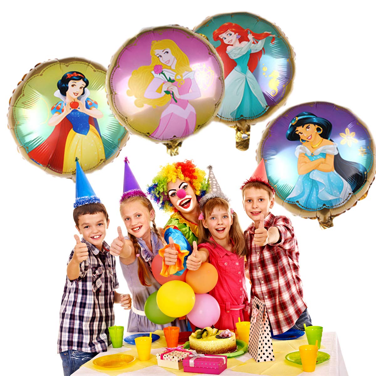8pcs Disney Princess Balloon Bouquet, Disney Princess Party Supplies, Girls Birthday Party Decorations