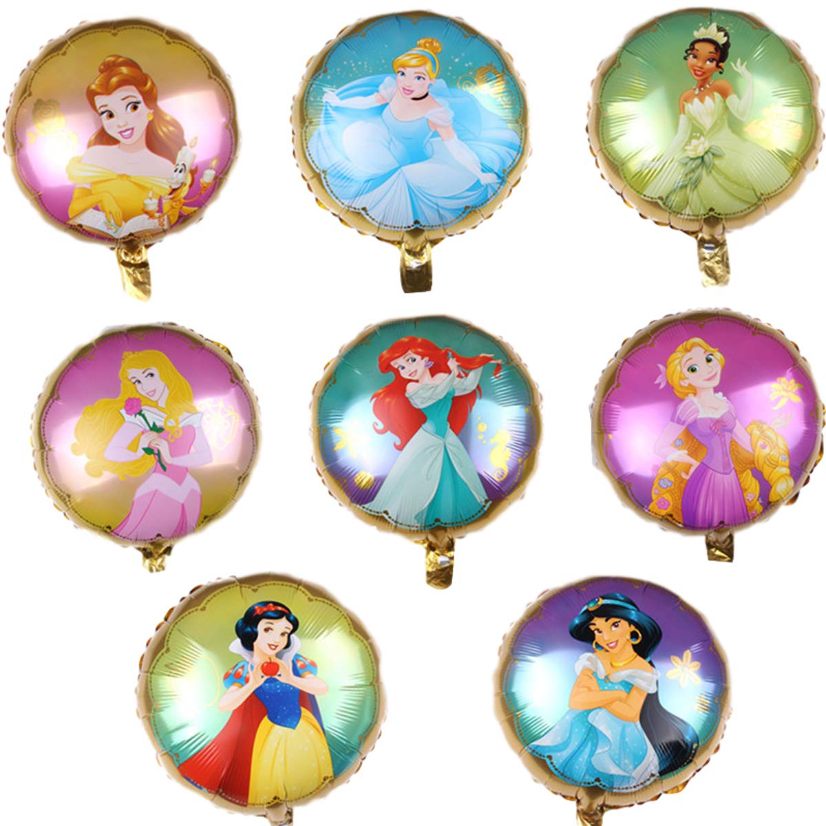 8pcs Disney Princess Balloon Bouquet, Disney Princess Party Supplies, Girls Birthday Party Decorations