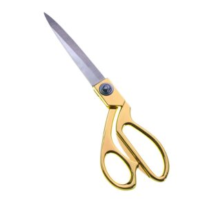 10.5'' fabric scissors stainless steel sharp tailor scissors clothing scissors professional heavy duty dressmaking shears sewing tailor (golden)