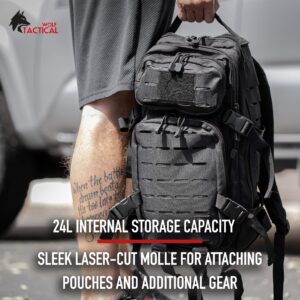 WOLF TACTICAL Molle Backpack Small Tactical Backpack Small Concealed Carry Backpack CCW Backpack Bug Out Bag 24L EDC Daypack