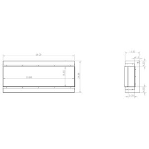 Modern Flames Landscape Series Pro MultiView 3-Sided Wall Mount/Built-In Electric Fireplace (LPM-5616-TH-WTC/LP), 56-Inch, Wireless Thermostat & Full Wall Control