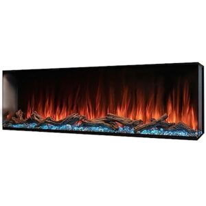 modern flames landscape series pro multiview 3-sided wall mount/built-in electric fireplace (lpm-6816-th-wtc/lp), 68-inch, wireless thermostat & full wall control