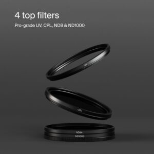 Urth 40.5mm 4-in-1 Lens Filter Kit (Plus+) - UV, CPL, Neutral Density ND8, ND1000, Multi-Coated Optical Glass, Ultra-Slim Camera Lens Filters