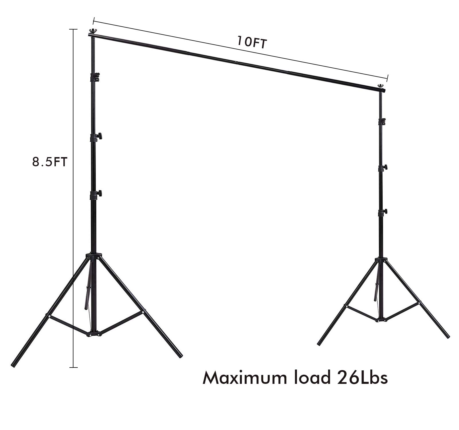 HYJ-INC Photo Background Support System with 8.5 x 10ft Backdrop Stand Kit, 6 x 9.5ft 100% Pure Muslin Chromakey Green Screen Backdrop,Clamp, Carry Bag for Photography Video Studio