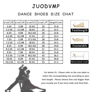 JUODVMP Women's Professional Latin Dance Shoes,Ballroom Performance Wedding Party Dance Shoes,Model QJW5009-7.5, Rose Gold,8 US