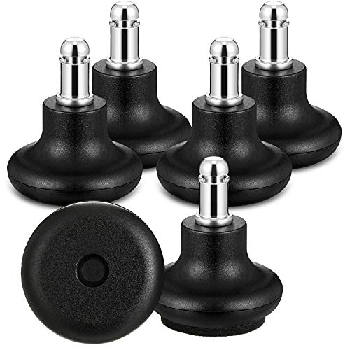 Outus Bell Glides Replacement Office Chair Wheels Stopper Office Chair Swivel Caster Wheels, 2 Inch High Profile Stool Bell Glides with Separate Self Adhesive Pads, 5 Pieces (Black)