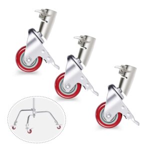 neewer 3 packs professional swivel caster wheels set with 75mm diameter, durable metal construction with rubber base only compatible with neewer photography c stand for studio video shooting