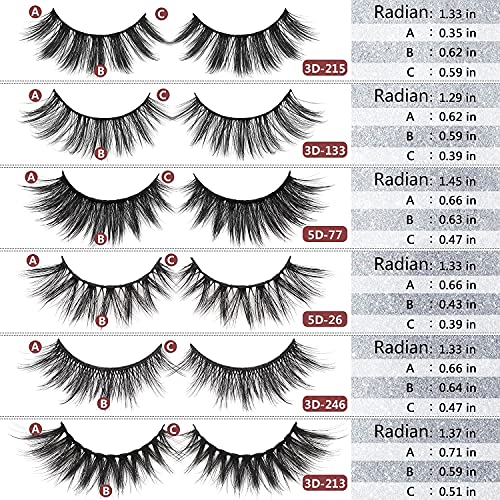 MAGEFY 30 Pairs 6 Styles Faux Mink Eyelashes, 16mm-20mm Lashes Natural Look to Dramatic False Eyelashes, Handmade Reusable Fake Eyelashes with Portable Boxes