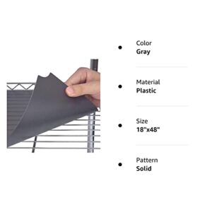 Slendor Wire Shelf Liner Value Pack of 5 Heavy Duty Waterproof Non-Adhesive Industrial Strength Plastic Mats for Tier Shelving Unit, 18 x 48 Inch Gray