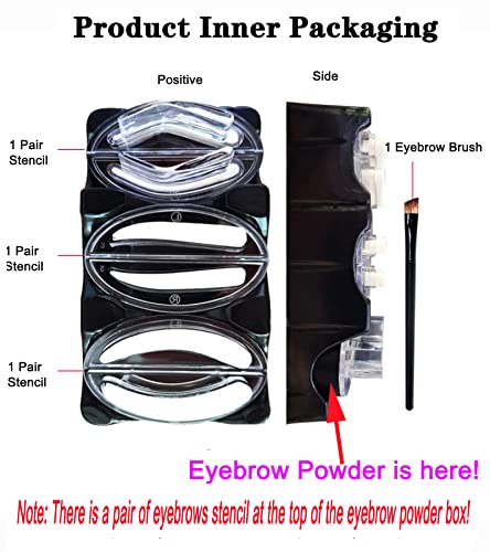Moakxer Eyebrow Powder,Waterproof Eyebrow Stamp Powder Seal Perfect Nature Eye Brow Powder Tinting Coloring Kit Delicate Shape (301# Light Brown)