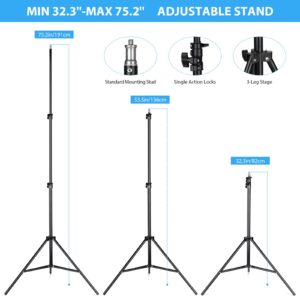 HPUSN Softbox Lighting Kit 2x76x76cm Professional Continuous Studio Photography Photo Studio Equipment with 2pcs E27 Socket 85W 6500K LED Bulbs for Portrait and Product Shooting