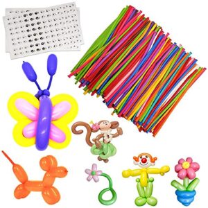 100pcs magic balloons, colorful long latex balloons twisting diy animal balloon premium quality balloons for beginners children's party carnivals party decoartions