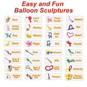 100Pcs Magic Balloons, Colorful Long Latex Balloons Twisting DIY Animal Balloon Premium Quality Balloons for Beginners Children's Party Carnivals Party Decoartions