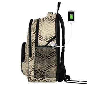 ALAZA Snake Skin Animal Print Travel Laptop Backpack Gifts for Men Women Fits 15.6 Inch Notebook