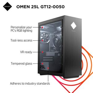 OMEN 25L Gaming Desktop PC, AMD Radeon RX 5700, AMD Ryzen 7 3700X, HyperX 16 GB DDR4 RAM, 1 TB SATA Hard Drive & 512 GB PCIe NVMe SSD, Windows 10 Home, VR Ready, RGB Lighting (GT12-0050, 2020 Model)