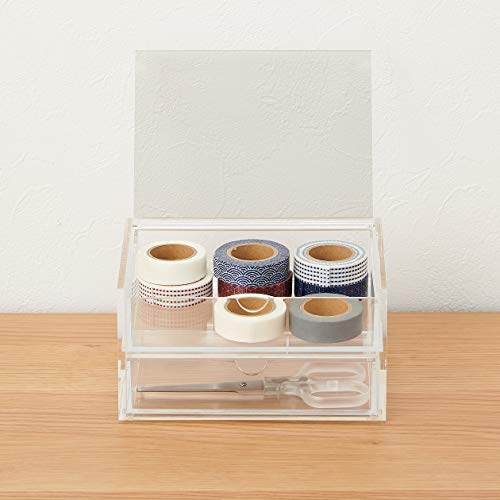 MUJI 7A57024 Drawer with Lid, Small, Clear