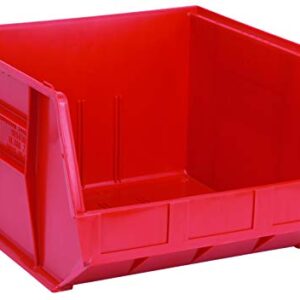 QUANTUM STORAGE SYSTEMS K-QUS270RD-1 Ultra-Stack and Hang Bins, 18" x 16-1/2" x 11", Red