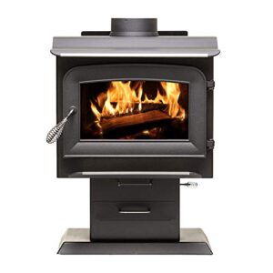 ashley hearth aw1120e-p 1,200 sq. ft. epa certified pedestal wood burning stove, black