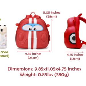 Car Toddler Backpack,Bookbags for Boy Preschool,Kids 3D Cartoon Backpack Daycare(Red)