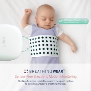 Nanit Breathing Wear Sleeping Bag – 100% Cotton Baby Sleep Sack - Works with Nanit Pro Baby Monitor to Track Breathing Motion Sensor-Free, Real-Time Alerts, Size Medium, 6-12 Months, Lilac Purple