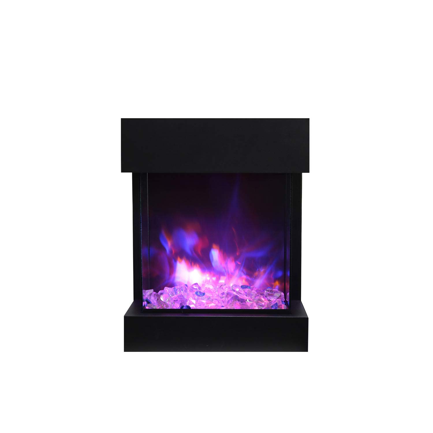 Amantii Tru-View Series Cube 20-Inch 3-Sided Electric Fireplace with Logs (CUBE-2025WM-Cube-Base-Legs), Leg Base