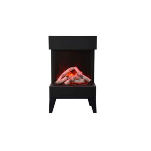 Amantii Tru-View Series Cube 20-Inch 3-Sided Electric Fireplace with Logs (CUBE-2025WM-Cube-Base-Legs), Leg Base
